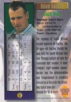 1997 Sports Deck Cricket #2 Adam Bacher Back