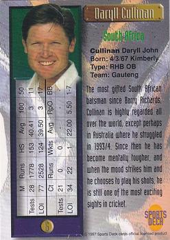 1997 Sports Deck Cricket #6 Daryll Cullinan Back
