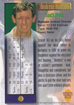 1997 Sports Deck Cricket #9 Andrew Hudson Back