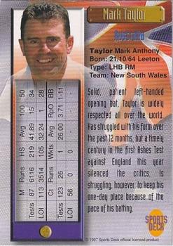 1997 Sports Deck Cricket #25 Mark Taylor Back