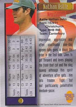 1997 Sports Deck Cricket #27 Nathan Astle Back
