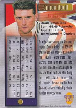 1997 Sports Deck Cricket #29 Simon Doull Back