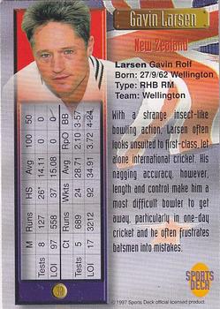 1997 Sports Deck Cricket #32 Gavin Larsen Back
