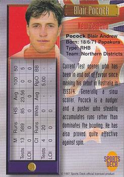 1997 Sports Deck Cricket #34 Blair Pocock Back