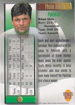 1997 Sports Deck Cricket #43 Moin Khan Back