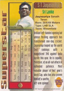 1997 Sports Deck Cricket #61 S.T. Jayasuriya Back