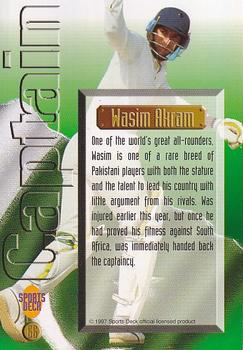 1997 Sports Deck Cricket #66 Wasim Akram Back
