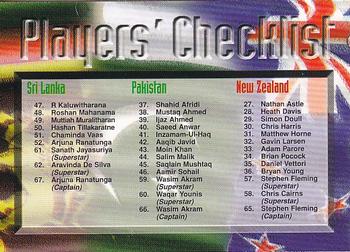 1997 Sports Deck Cricket #NNO Players Checklist Back