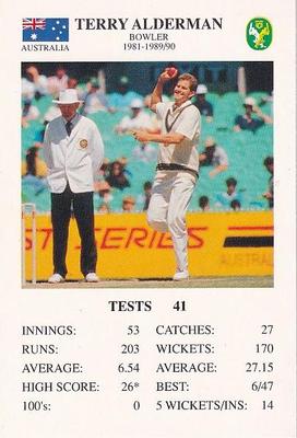 1993 The Great Test Match Card Game #NNO Terry Alderman Front