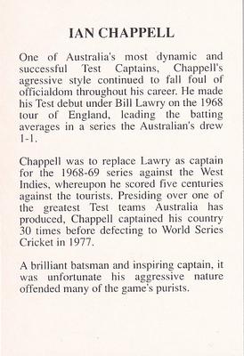 1993 The Great Test Match Card Game #NNO Ian Chappell Back