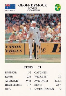 1993 The Great Test Match Card Game #NNO Geoff Dymock Front