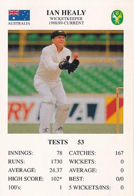 1993 The Great Test Match Card Game #NNO Ian Healy Front