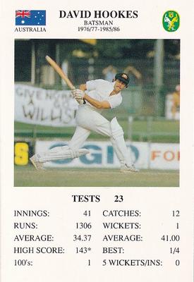 1993 The Great Test Match Card Game #NNO David Hookes Front