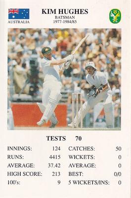1993 The Great Test Match Card Game #NNO Kim Hughes Front
