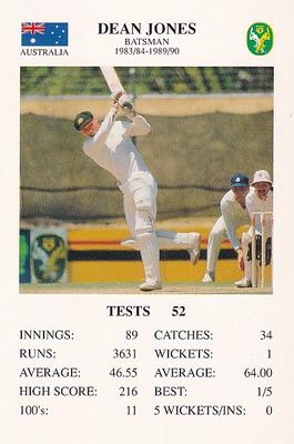 1993 The Great Test Match Card Game #NNO Dean Jones Front