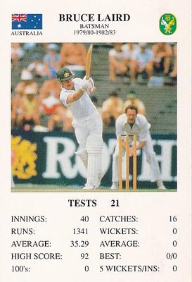 1993 The Great Test Match Card Game #NNO Bruce Laird Front