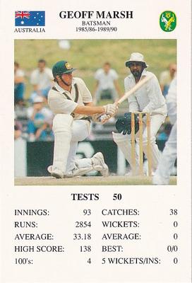 1993 The Great Test Match Card Game #NNO Geoff Marsh Front