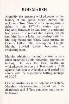 1993 The Great Test Match Card Game #NNO Rod Marsh Back