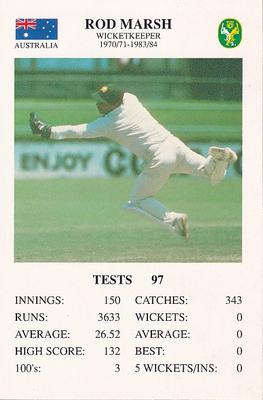 1993 The Great Test Match Card Game #NNO Rod Marsh Front