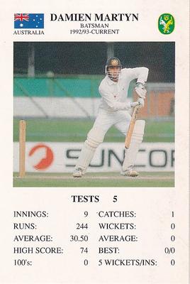 1993 The Great Test Match Card Game #NNO Damien Martyn Front