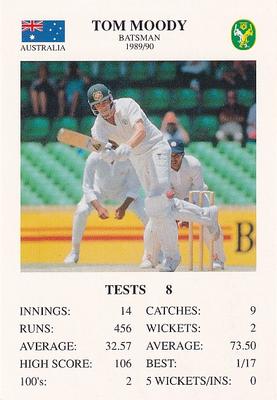 1993 The Great Test Match Card Game #NNO Tom Moody Front