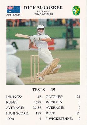 1993 The Great Test Match Card Game #NNO Rick McCosker Front