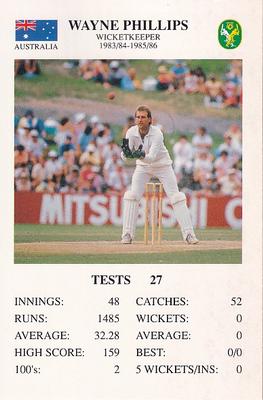 1993 The Great Test Match Card Game #NNO Wayne Phillips Front
