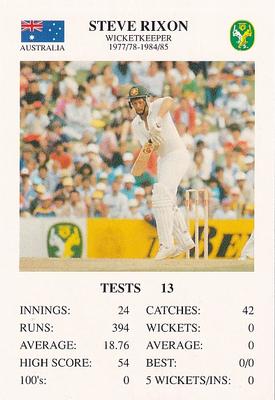 1993 The Great Test Match Card Game #NNO Steve Rixon Front