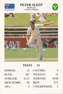1993 The Great Test Match Card Game #NNO Peter Sleep Front