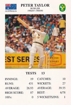 1993 The Great Test Match Card Game #NNO Peter Taylor Front