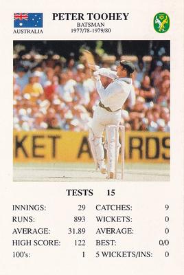 1993 The Great Test Match Card Game #NNO Peter Toohey Front