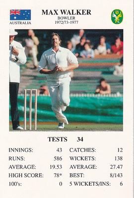1993 The Great Test Match Card Game #NNO Max Walker Front