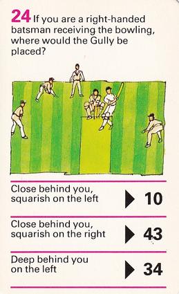 1979 Waddingtons Cricket Quiz Game #24 Gully Front