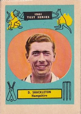 1961 A&BC Cricket 1961 Test Series (Large Border) #10 Derek Shackleton Front