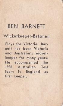 1946-47 Coles Cricketers (Frameless) #NNO Ben Barnett Back