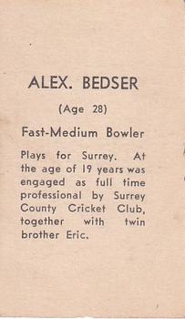 1946-47 Coles Cricketers (Frameless) #NNO Alec Bedser Back