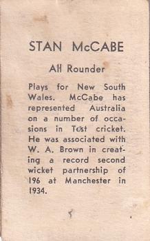 1946-47 Coles Cricketers (Frameless) #NNO Stan McCabe Back