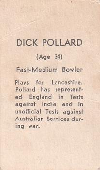 1946-47 Coles Cricketers (Frameless) #NNO Dick Pollard Back