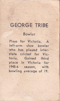1946-47 Coles Cricketers (Frameless) #NNO George Tribe Back