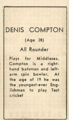 1946-47 Coles Cricketers (Framelines) #NNO Denis Compton Back