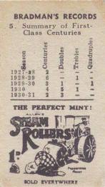 2002 Tony Sheldon Bradmans Records Steam Rollers Series 1 (Reprint) #5 Summary Of... Back