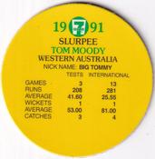 1991 7-Eleven Slurpee Aussie Cricket Stars #NNO Tom Moody Back