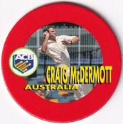 1995 Card Mania Limited Edition Australian Cricket Board POG Milk Caps #3 Craig McDermott Front