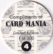 1995 Card Mania Limited Edition Australian Cricket Board POG Milk Caps #4 Shane Warne Back