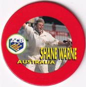 1995 Card Mania Limited Edition Australian Cricket Board POG Milk Caps #4 Shane Warne Front