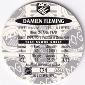 1995 Crown & Andrews Cricket Test Series & Sheffield Shield POG Pack Milk Caps #C24 Damien Fleming Back