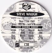 1995 Crown & Andrews Cricket Test Series & Sheffield Shield POG Pack Milk Caps #C38 Steve Waugh Back