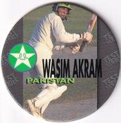 1995 Crown & Andrews Cricket Test Series & Sheffield Shield POG Pack Milk Caps #C41 Wasim Akram Front
