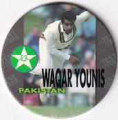 1995 Crown & Andrews Cricket Test Series & Sheffield Shield POG Pack Milk Caps #C50 Waqar Younis Front