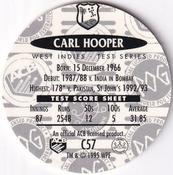 1995 Crown & Andrews Cricket Test Series & Sheffield Shield POG Pack Milk Caps #C57 Carl Hooper Back